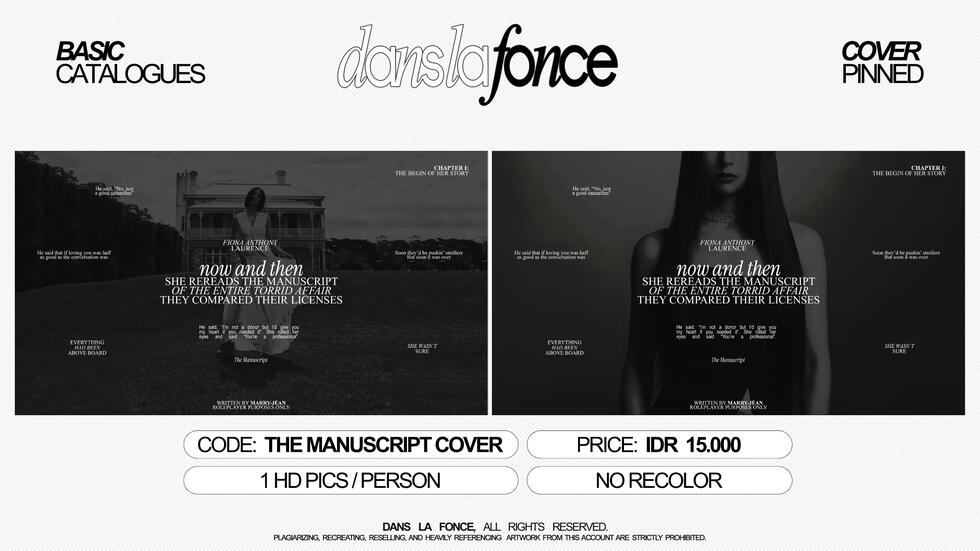 THE MANUSCRIPT COVER (DEFAULT/FACELESS) — IDR 15.000