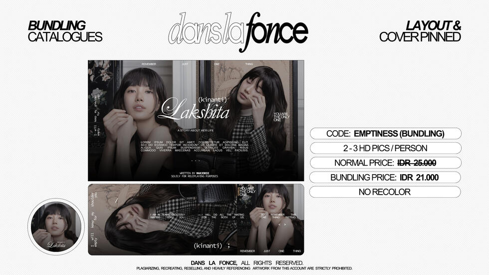 EMPTINESS (BUNDLING) — IDR 21.000 (COVER + LAYOUT)