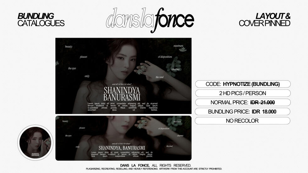 HYPNOTIZE (BUNDLING) — IDR 18.000 (COVER + LAYOUT)