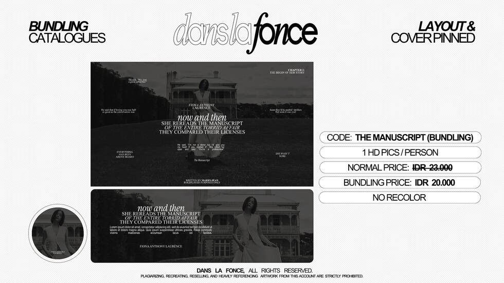 THE MANUSCRIPT (BUNDLING) — IDR 20.000 (COVER + LAYOUT)