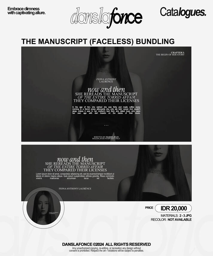 THE MANUSCRIPT (FACELESS) BUNDLING — IDR 20.000 / FORM ORDER