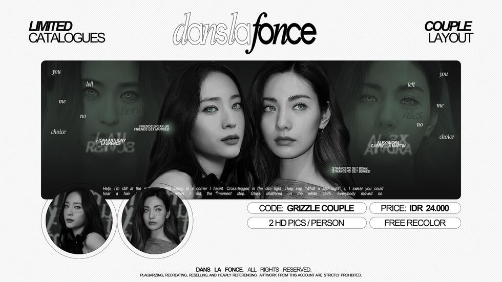 GRIZZLE COUPLE — IDR 24.000 (FREE RECOLOR)