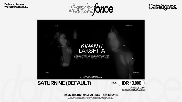 SATURNINE COVER — IDR 13.000 / FORM ORDER