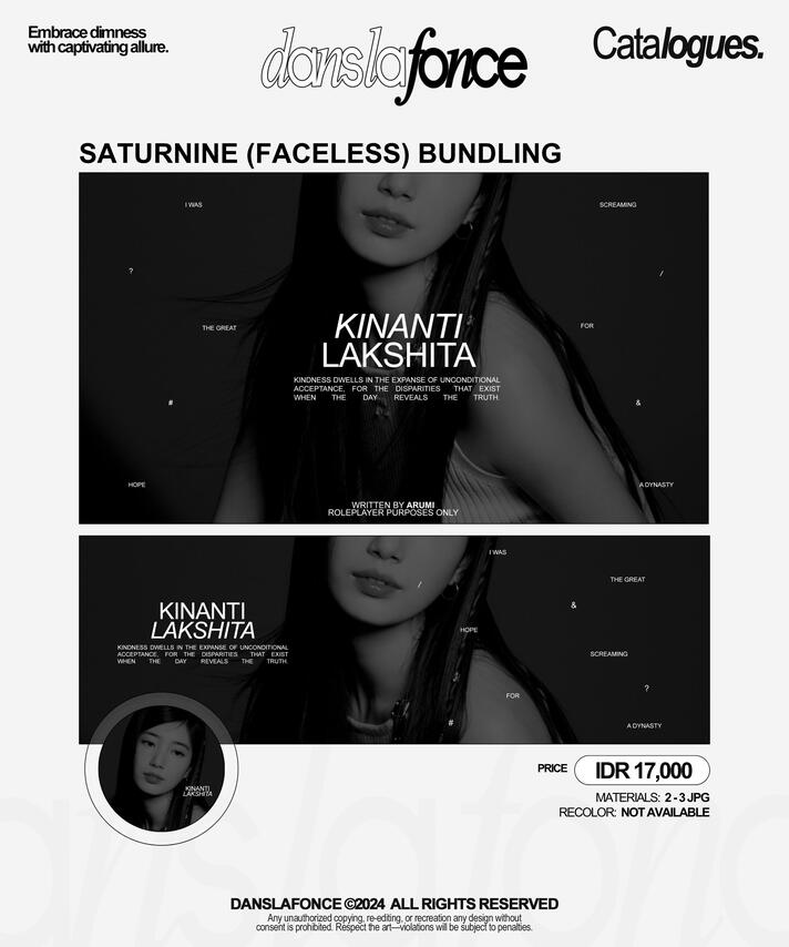 SATURNINE (FACELESS) BUNDLING — IDR 17.000 / FORM ORDER