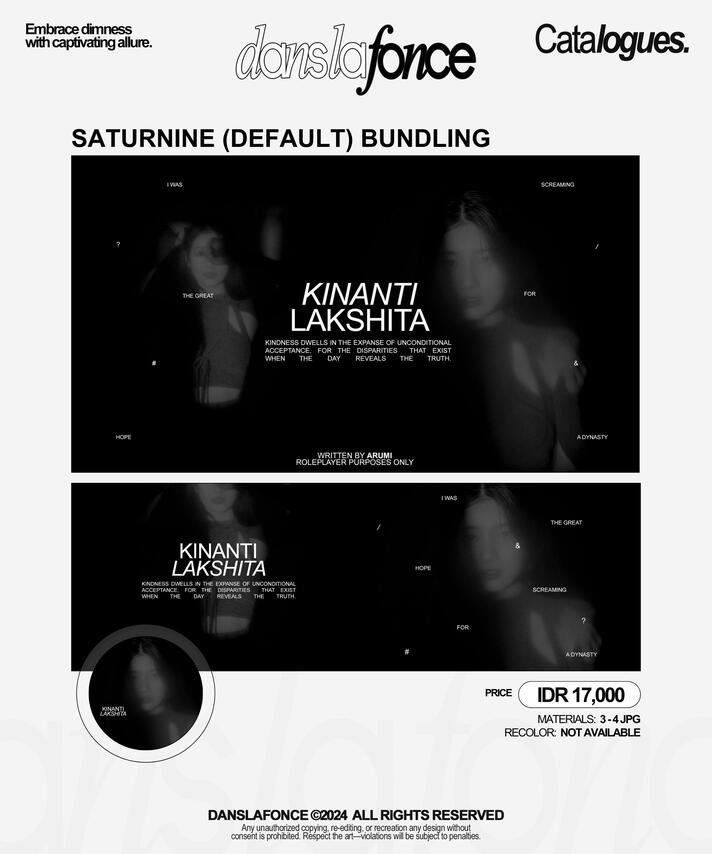 SATURNINE (DEFAULT) BUNDLING — IDR 17.000 / FORM ORDER