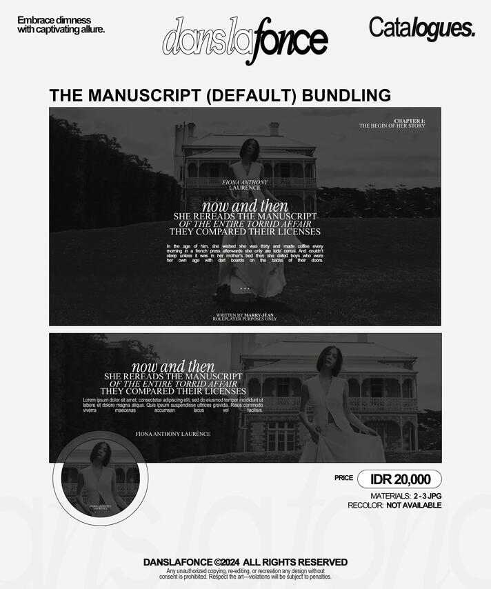 THE MANUSCRIPT (DEFAULT) BUNDLING — IDR 20.000 / FORM ORDER